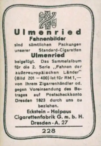 Sammelbild Ulmenried Fahnenbild Nr. 228, Annam, Königsstandarte