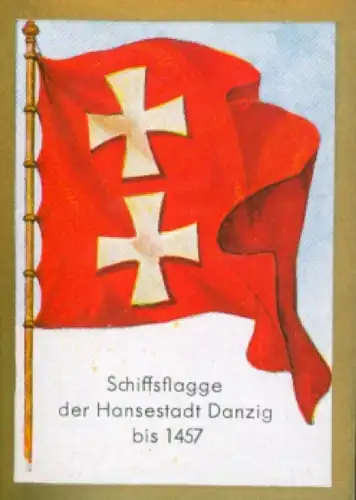 Sammelbild Ulmenried Fahnenbild Nr. 52, Schiffsflagge der Hansestadt Danzig bis 1457