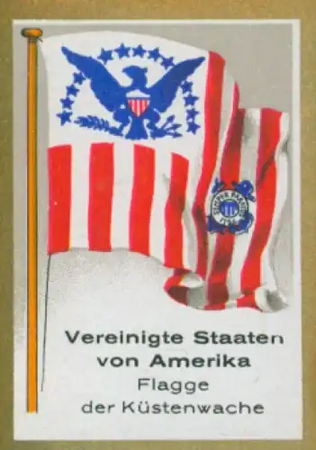 Sammelbild Ulmenried Fahnenbild Nr. 294, Vereinigte Staaten von Amerika, Flagge der Küstenwache