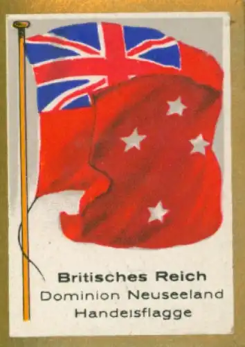 Sammelbild Ulmenried Fahnenbild Nr. 395, Britisches Reich, Dominion Neuseeland, Handelsflagge
