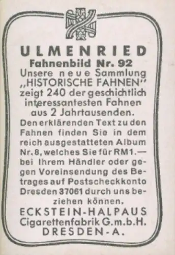 Sammelbild Ulmenried Fahnenbild Nr. 92, Fahne der Zunft zu Schmieden, Basel 15. Jahrhundert