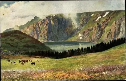 Künstler Ak Hoffmann, H., Orbey Urbeis Elsass Haut Rhin, Lac Blanc, Weißer See