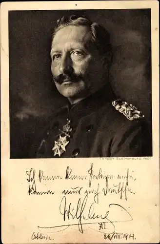 Ak Kaiser Wilhelm II., Ich kenne keine Parteien mehr, Zitat 1914