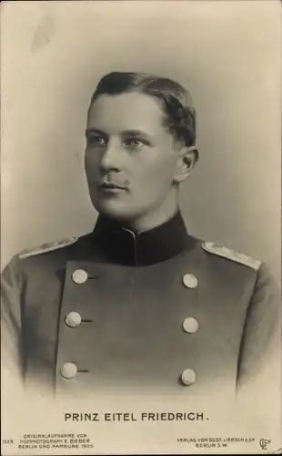 Ak Eitel Friedrich Prinz von Preußen, Portrait, Liersch