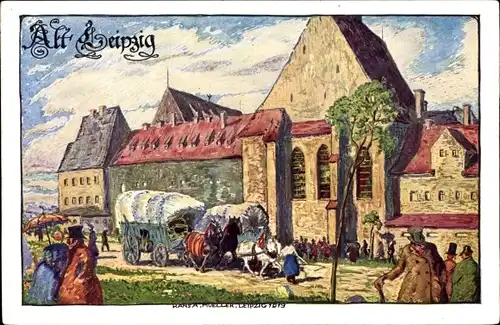 Künstler Ak Leipzig in Sachsen, Baufachausstellung 1913, Paulinum, Grimmaisches Tor