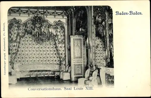 Ak Baden Baden am Schwarzwald, Conversationshaus, Saal Louis XIII