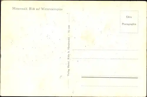 Ak Mittenwald in Oberbayern, Blick auf Wettersteinspitze, Kirchturm