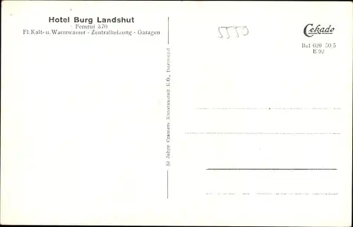 Ak Bernkastel Kues an der Mosel, Hotel Burg Landshut