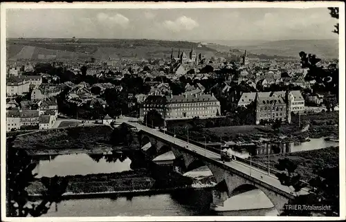 Ak Trier an der Mosel, alte Römerstadt, Totalansicht,