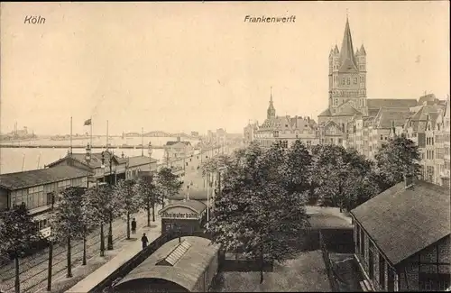 Ak Köln am Rhein, Frankenwerft, Rheinuferbahn