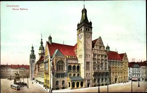 Ak Chemnitz in Sachsen, Neues Rathaus