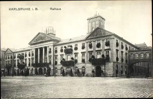 Ak Karlsruhe in Baden, Rathaus