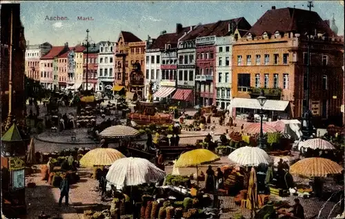 Ak Aachen in Nordrhein Westfalen, Markt