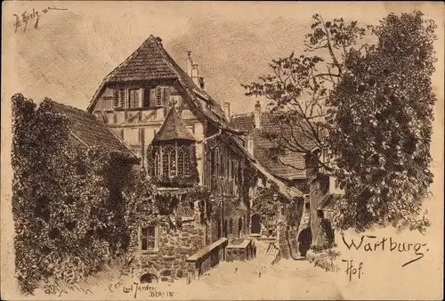 Künstler Ak Jander, Carl, Lutherstadt Eisenach in Thüringen, Wartburg, Hof