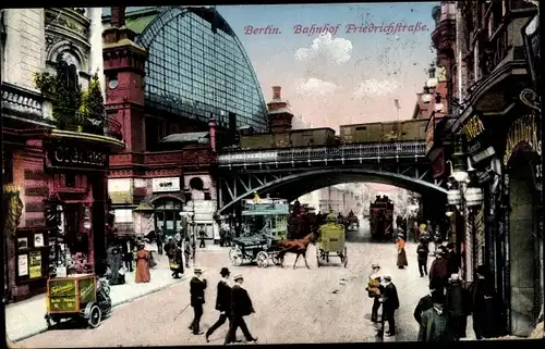 Ak Berlin Mitte, Partie am Bahnhof Friedrichstraße