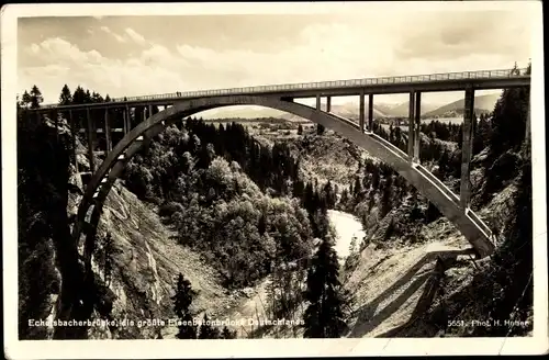 Ak Rottenbuch in Oberbayern, Echelsbacher Brücke, größte Eisenbahnbrücke Deutschlands