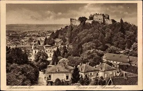 Ak Badenweiler im Schwarzwald, Ruine mit Rheinebene