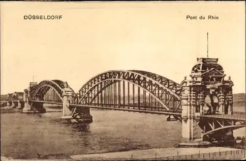 Ak Düsseldorf am Rhein, Pont du Rhin, Rheinbrücke