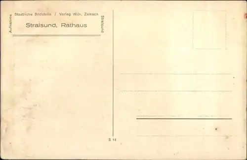Ak Stralsund in Vorpommern, Rathaus