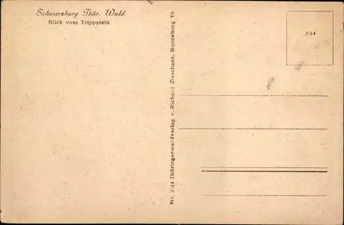 Ak Schwarzburg in Thüringen, Blick vom Trippstein