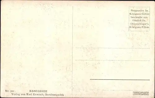 Ak Königsee Königssee Oberbayern, Blick über den See, Bergpanorama, Ruderboot