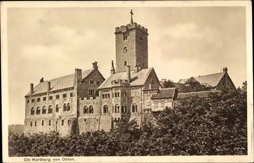 Ak Lutherstadt Eisenach in Thüringen, Wartburg von Osten