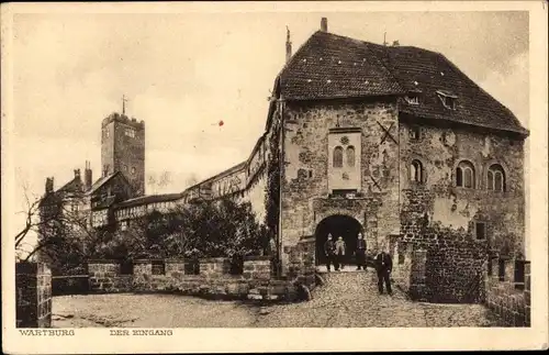 Ak Lutherstadt Eisenach in Thüringen, Wartburg, Der Eingang