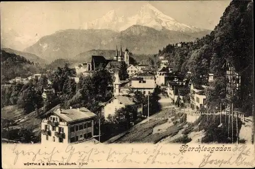 Ak Berchtesgaden in Oberbayern, Panorama mit Watzmann