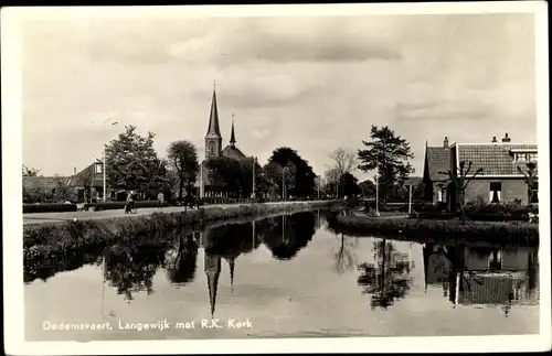 Ak Dedemsvaart Overijssel Niederlande, Langewijk met R. K. Kerk