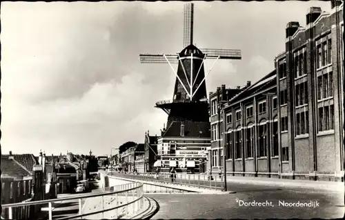 Ak Dordrecht Südholland Niederlande, Noordendijk, Windmühle