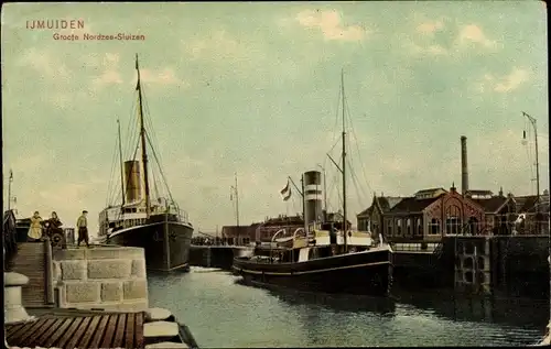 Ak Ijmuiden Nordholland Niederlande, Groote Nordzee Sluizen