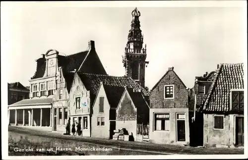 Ak Monnikendam Waterland Nordholland Niederlande, Gezicht van uit Haven