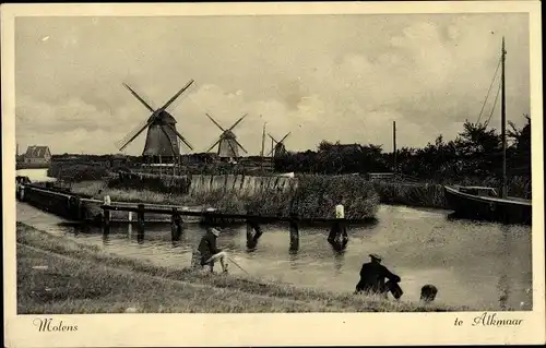 Ak Alkmaar Nordholland Niederlande, Molens