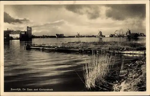 Ak Zaandijk Nordholland, De Zaan met Gortershoek