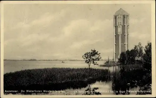 Ak Aalsmeer Nordholland Niederlande, De Watertoren Westeinderplas