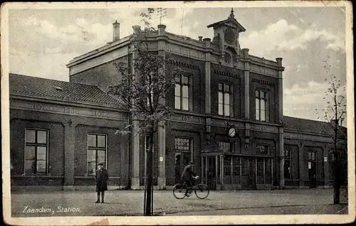 Ak Zaandam Zaanstad Nordholland, Station