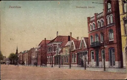 Ak Zaandam Zaanstad Nordholland, Gedempte Gracht