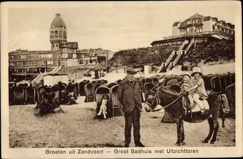 Ak Zandvoort Nordholland Niederlande, Groot Badhuis met Uitzichttoren