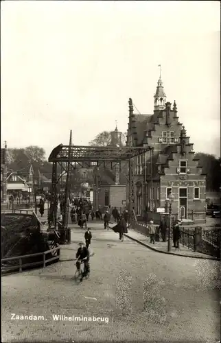 Ak Zaandam Zaanstad Nordholland, Wilhelminabrug