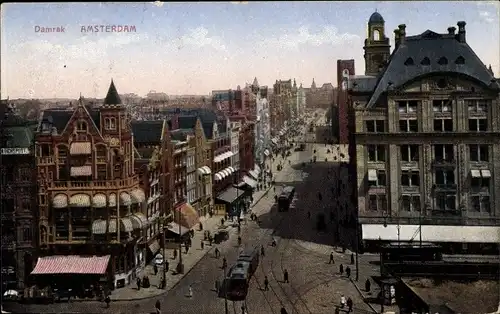 Ak Amsterdam Nordholland Niederlande, Damrak