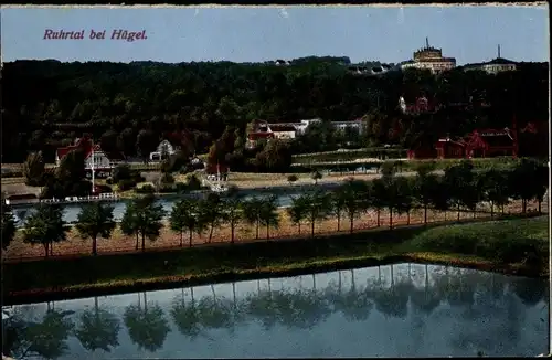 Ak Hügel Essen im Ruhrgebiet, Ruhrtal