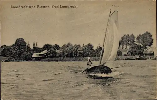 Ak Loosdrecht Nordholland Niederlande, Loosdrechtsche Plassen, Segelboot