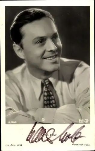 Ak Schauspieler Hans Holt, Portrait, Autogramm
