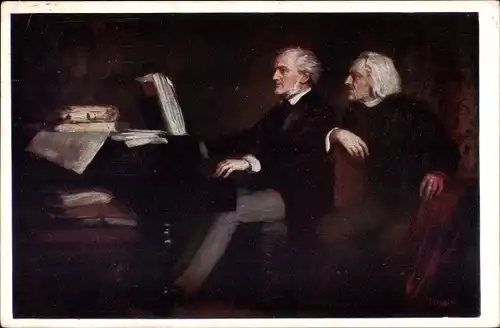 Künstler Ak Torgler, Hermann, Komponist Franz Liszt, Liszt Ferencz, Dramatiker Richard Wagner