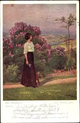 Künstler Ak Straka, Jos., Fliederzeit