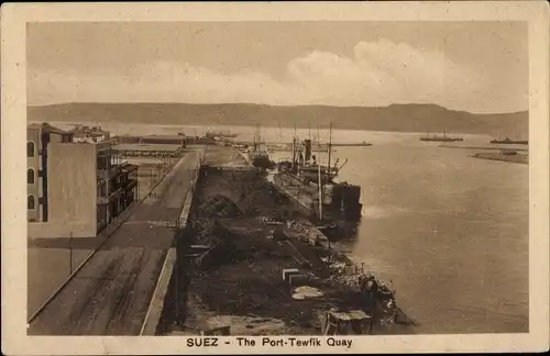 Ak Suez Ägypten, The Port Tewfik Quay