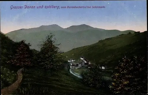 Ak Schirmeck Elsass Bas Rhin, Großer Donon und Kohlberg vom Barenbachertal