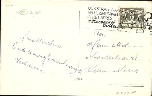 Ak Hilversum Nordholland Niederlande, Emmastraat met St. Vituskerk