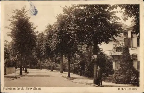 Ak Hilversum Nordholland Niederlande, Steinlaan hoek Heuvellaan