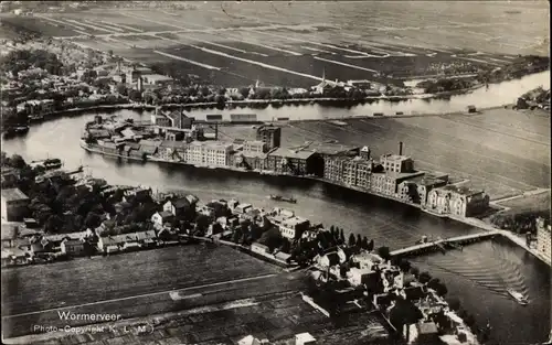 Ak Wormerveer Nordholland, Vogelvlucht